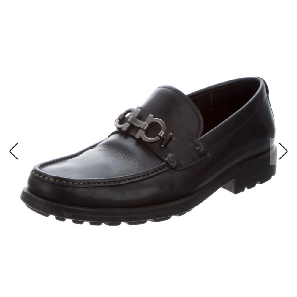 Salvatore Ferragamo Black Leather Loafers